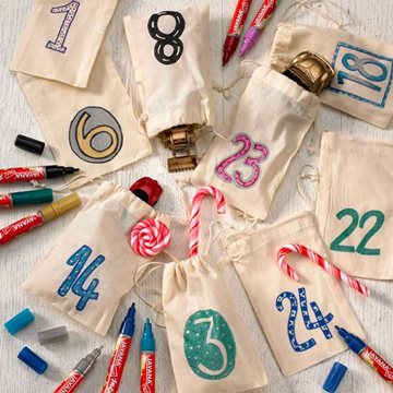 Kalenderposer med glitterpenner