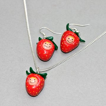 Fimo-smykke Jordbær